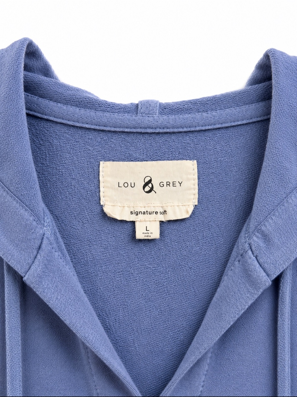 Lou & Grey Signature Soft Hoodie Periwinkle Blue Pullover Large Cozy - Picture 3 of 5